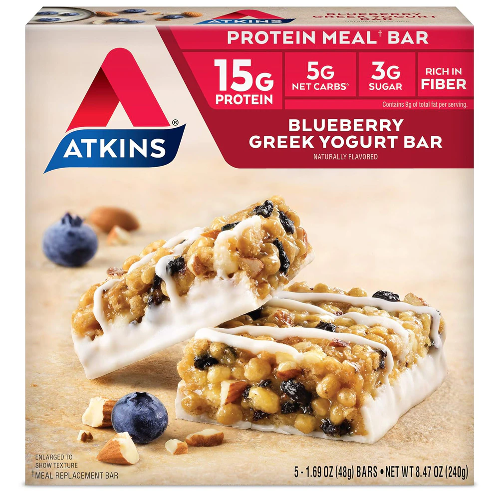 Atkins Meal Bar Blueberry Greek Yogurt -- 5 Bars