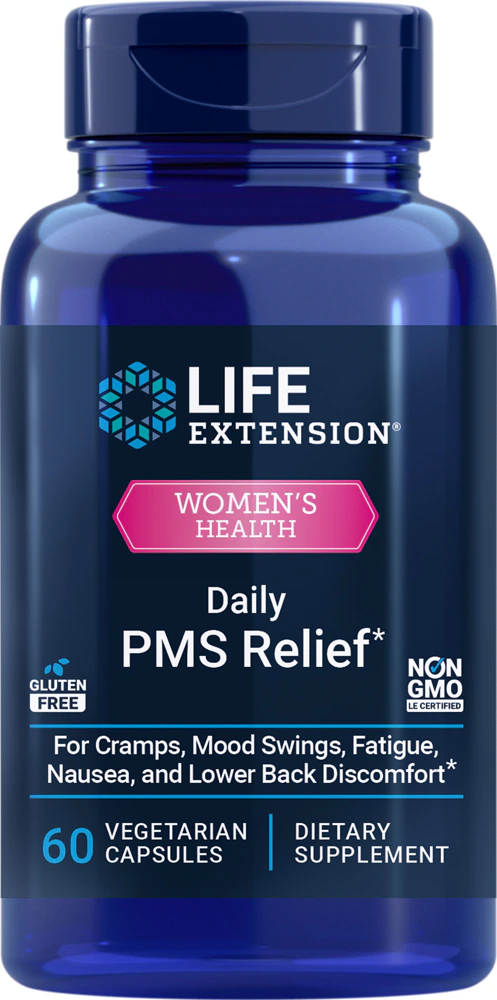 Life Extension Daily PMS Relief -- 60 Vegetarian Capsules