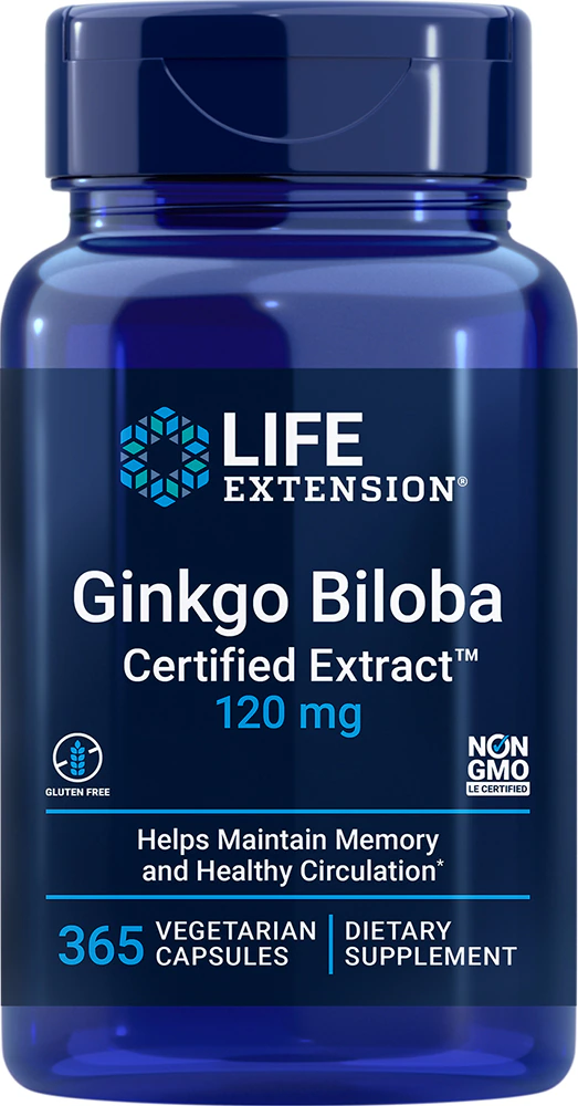 Life Extension Ginkgo Biloba Certified Extract? -- 120 mg - 365 Vegetarian Capsules