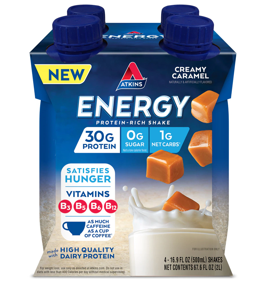 Atkins Protein Rich Shake Creamy Caramel -- 4 Bottles Each / Pack of 4