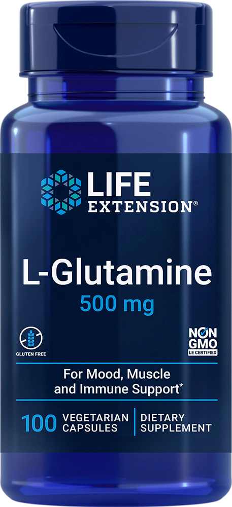 Life Extension L-Glutamine -- 500 mg - 100 Vegetarian Capsules