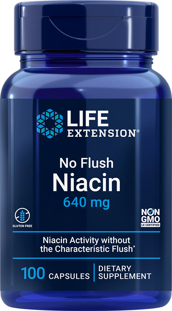 Life Extension No Flush Niacin -- 640 mg - 100 Capsules