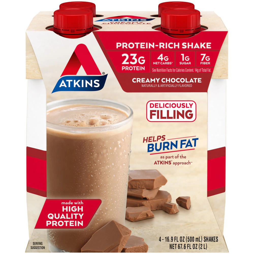 Atkins RTD Protein-Rich Meal Shake Creamy Chocolate -- 16.9 fl oz Each / Pack of 4
