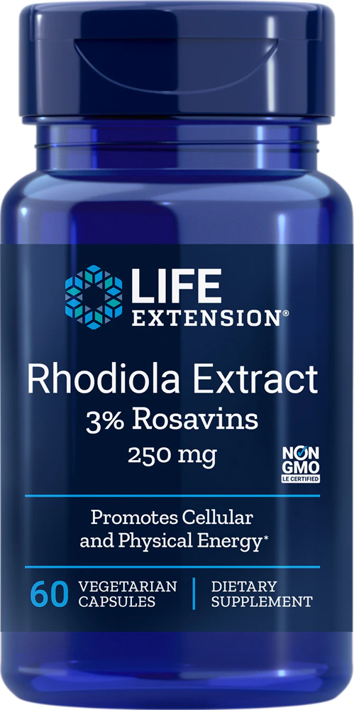 Life Extension Rhodiola Extract 3% Rosavins -- 250 mg - 60 Vegetarian Capsules
