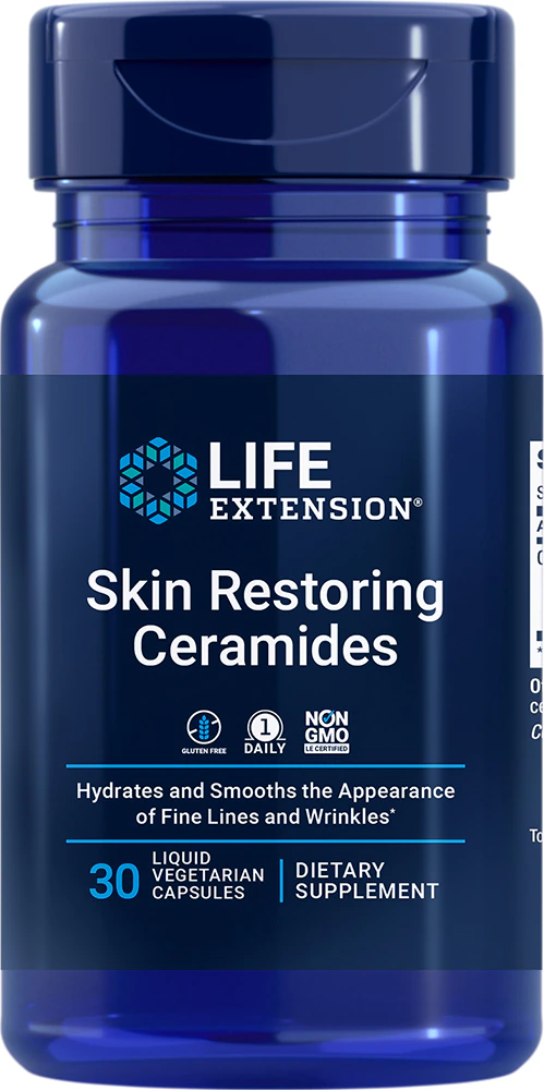Life Extension Skin Restoring Ceramides -- 30 Liquid Vegetarian Capsules