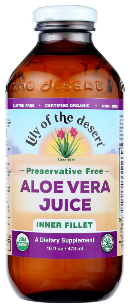 Lily of the Desert Organic Aloe Vera Juice Inner Fillet Preservative Free -- 16 fl oz