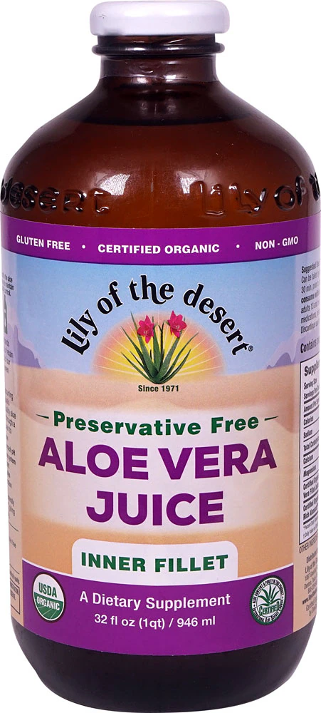 Lily of the Desert Organic Aloe Vera Juice Inner Fillet Preservative Free -- 32 fl oz