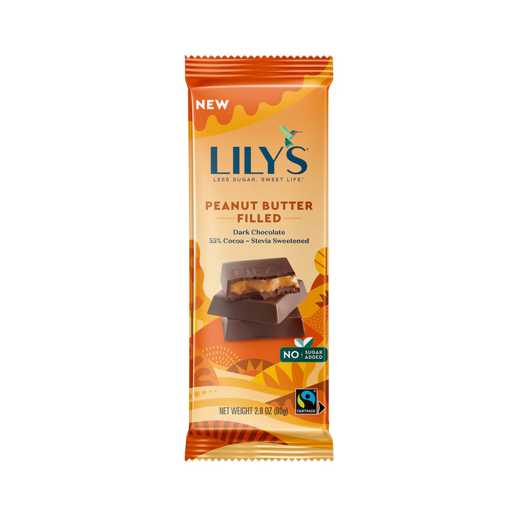 Lily's Sweets Creamy Peanut Butter Filled Dark Chocolate Bar -- 2.8 oz