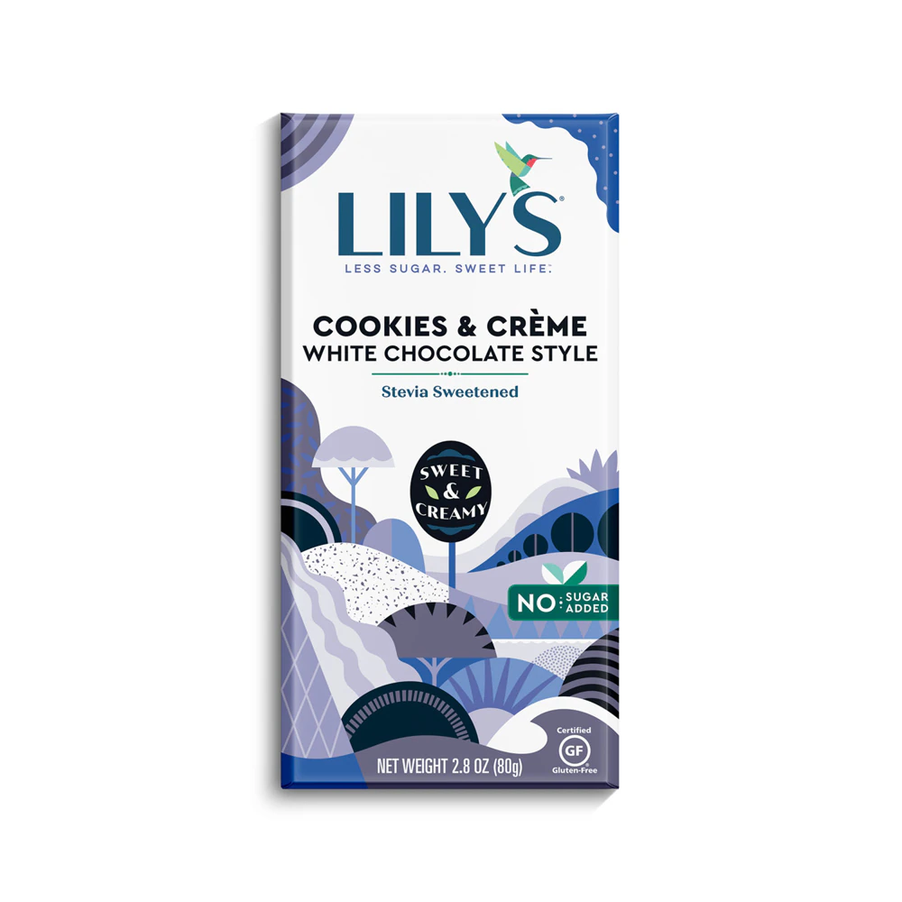 Lily's White Chocolate Style Bar Cookies & Creme -- 2.8 oz
