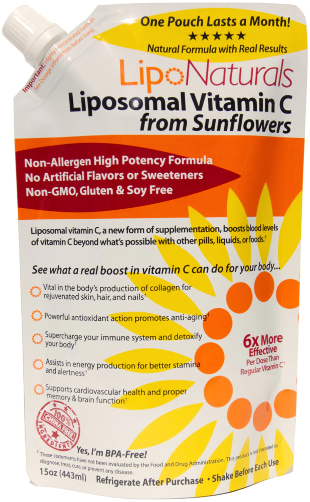Lipo Naturals Liposomal Vitamin C from Sunflowers -- 15 oz