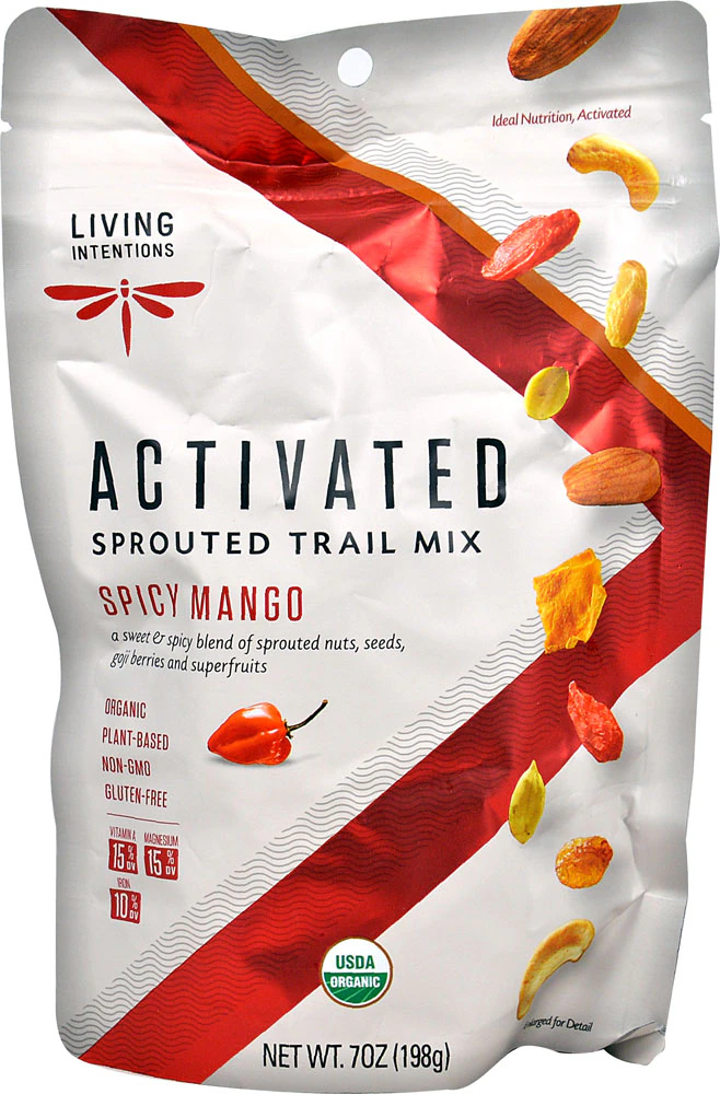 Living Intentions Organic Activated Sprouted Trail Mix Spicy Mango -- 7 oz