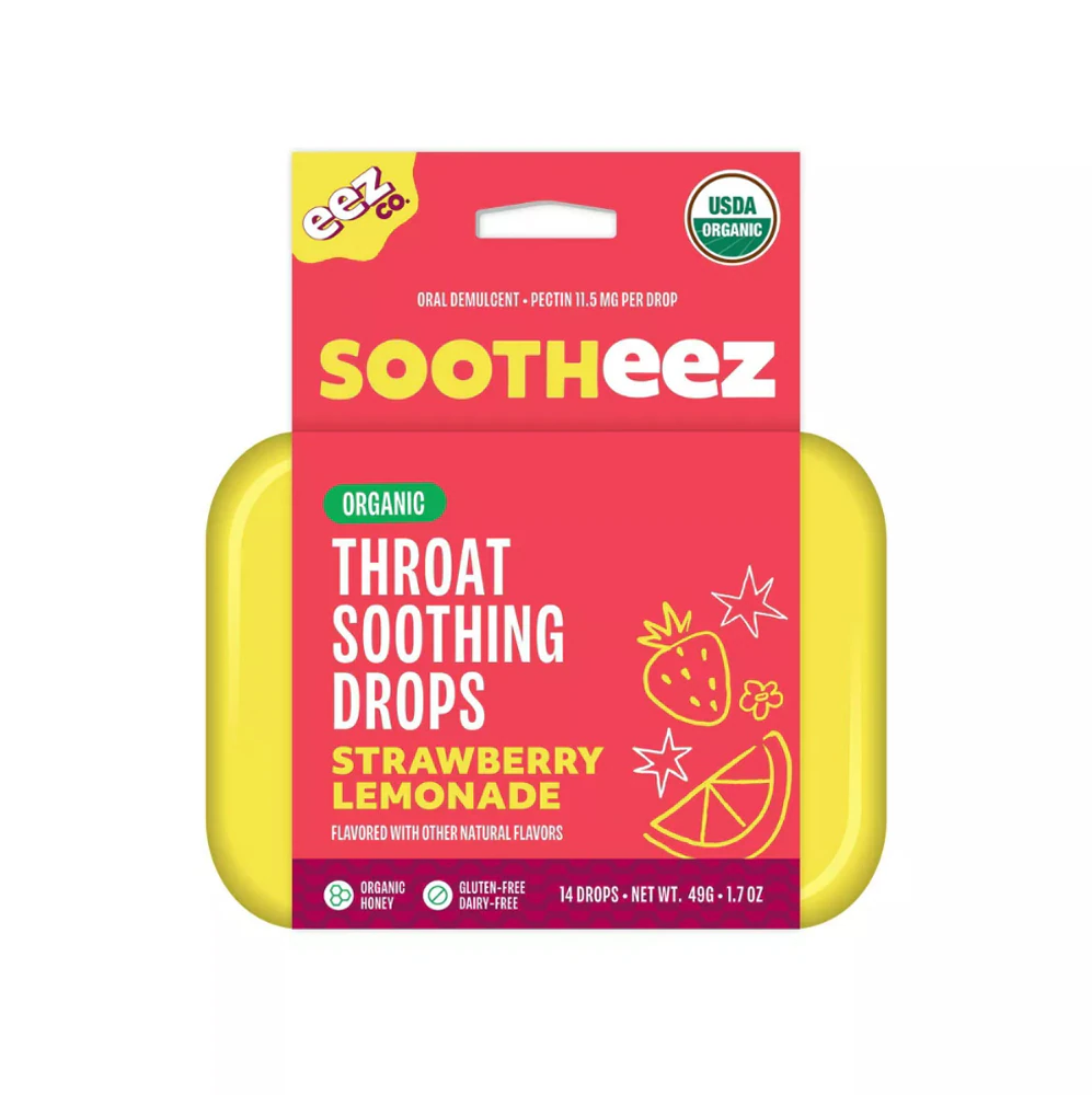 Lolleez Sootheez Organic Throat Soothing Drops Strawberry Lemonade -- 14 Drops