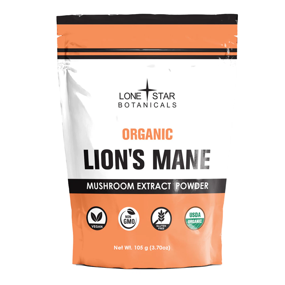 Lone Star Botanicals Organic Lion's Mane Mushroom Extract Powder -- 3.7 oz