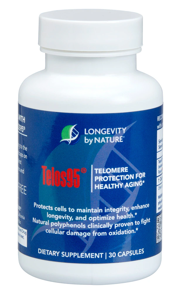 Longevity By Nature Telos95 Telomere Health Support -- 30 Capsules