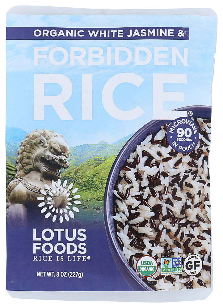 Lotus Foods Organic White Rice & Jasmine Forbidden Rice Pouch -- 8 oz