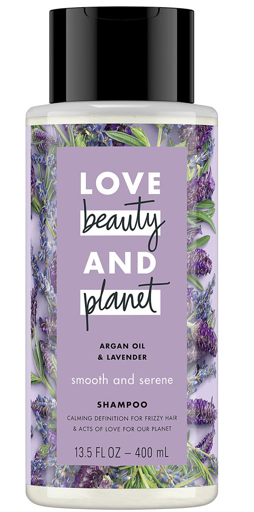 Love Beauty and Planet Sulfate-Free Smooth & Serene Argan Oil & Lavender Shampoo for Frizz Control -- 13.5 fl oz