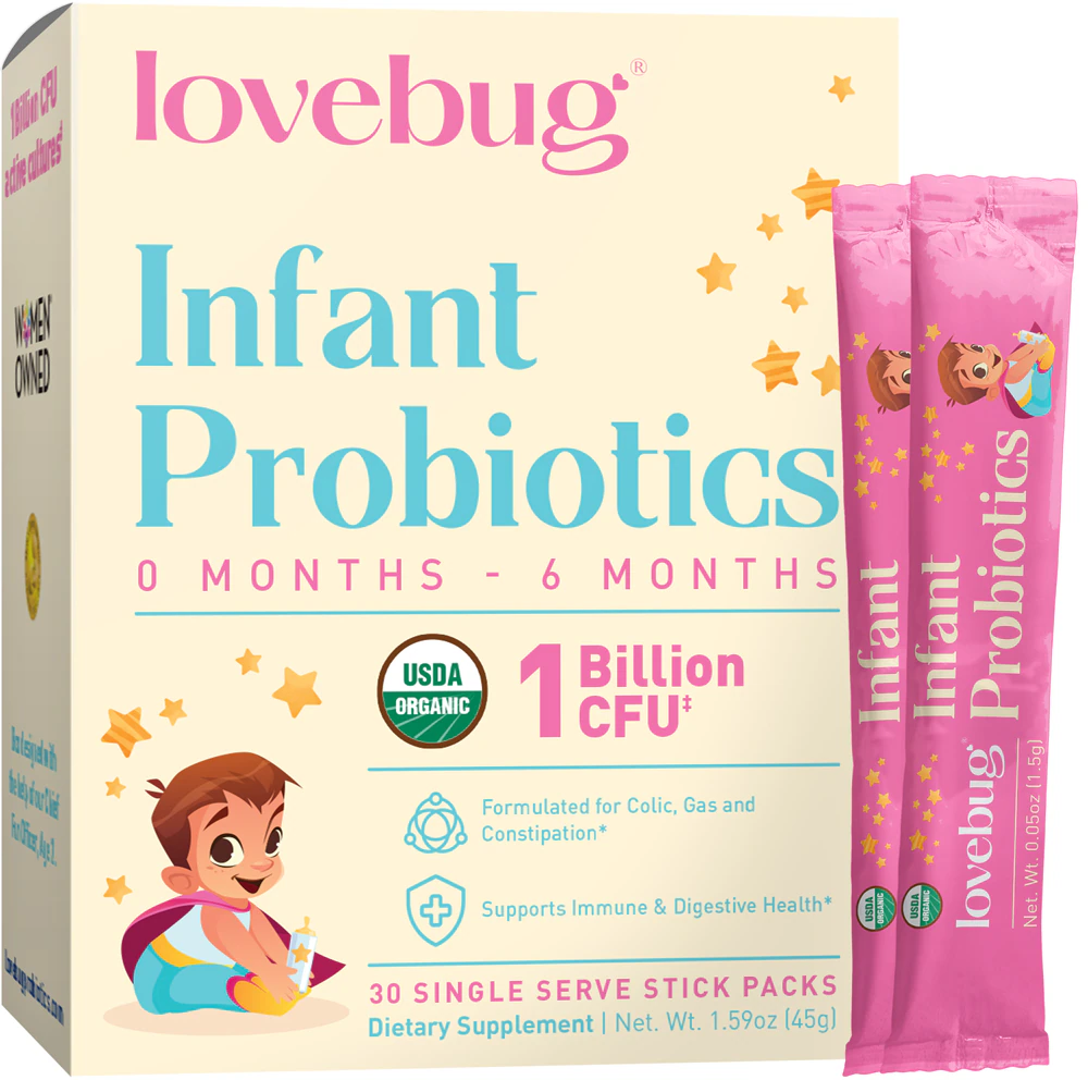 LoveBug Probiotics Infant Organic 0 Months -6 Months -- 1 billion CFU - 30 Packets