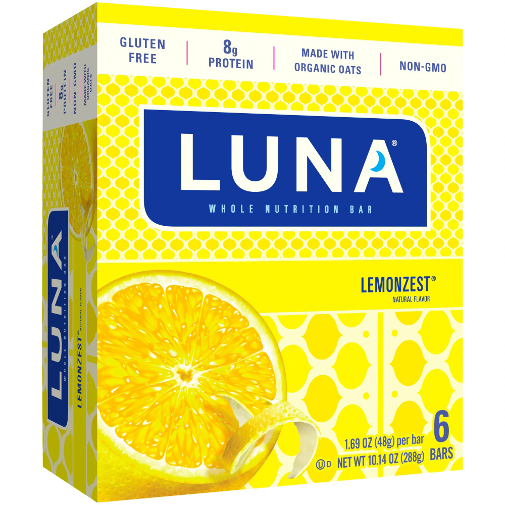Luna Gluten Free Whole Nutrition Bars LemonZest -- 6 Bars