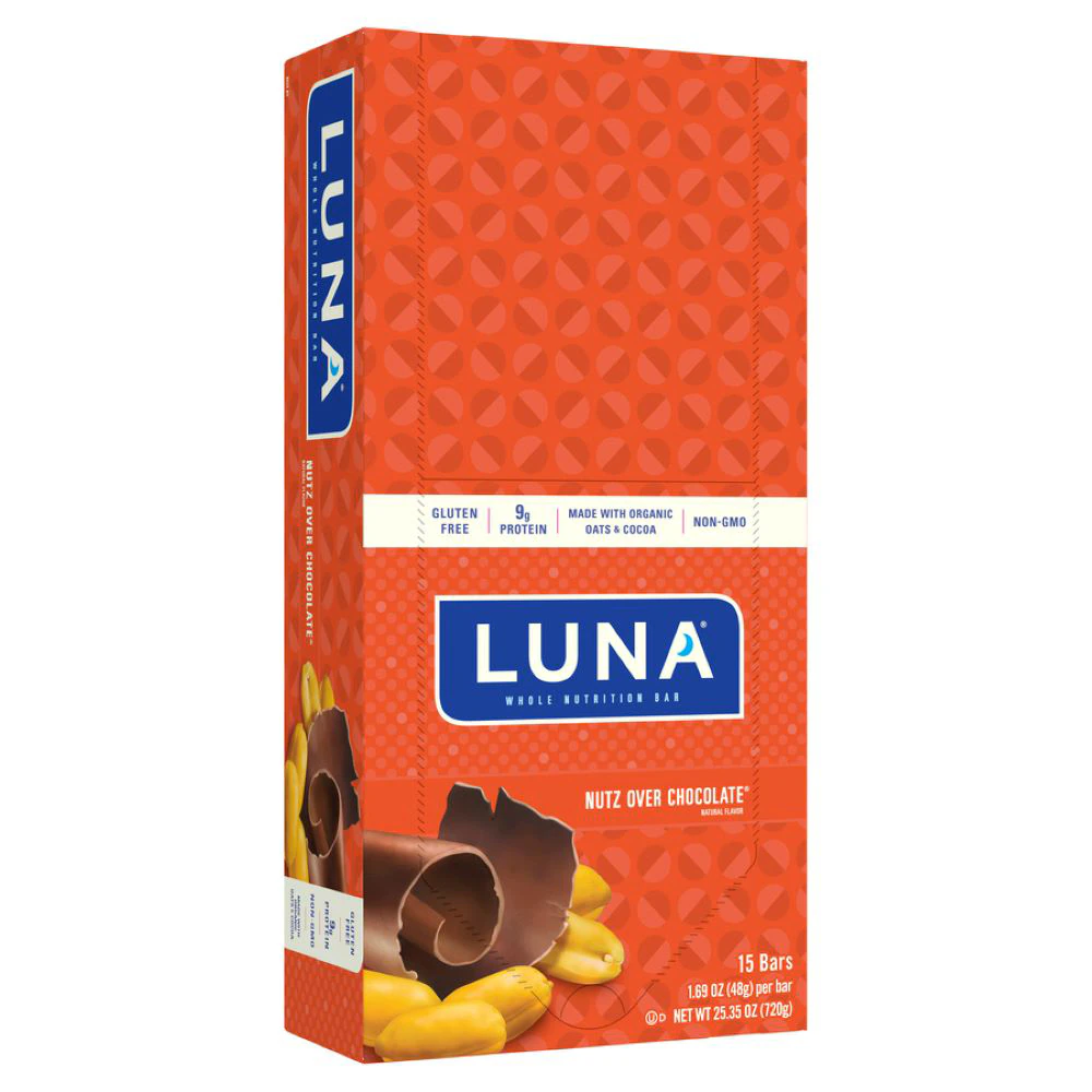 Luna Gluten Free Whole Nutrition Bars Nutz Over Chocolate -- 15 Bars