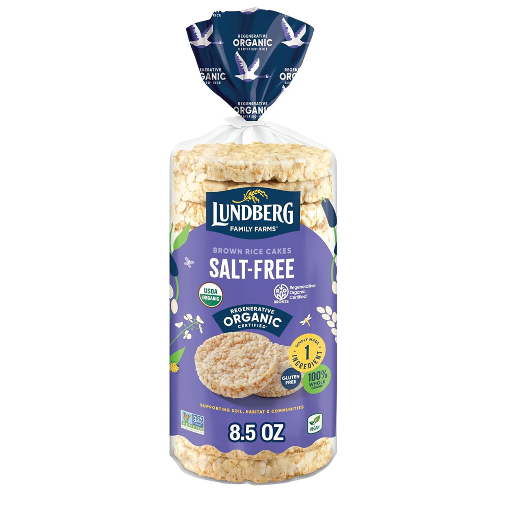 Lundberg Brown Rice Cakes Organic Whole Grain Salt Free -- 8.5 oz