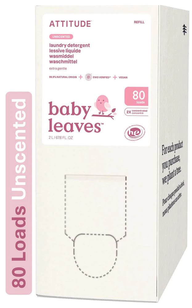 Attitude Baby Leaves?Laundry Detergent Unscented 80 Loads -- 67.6 fl oz