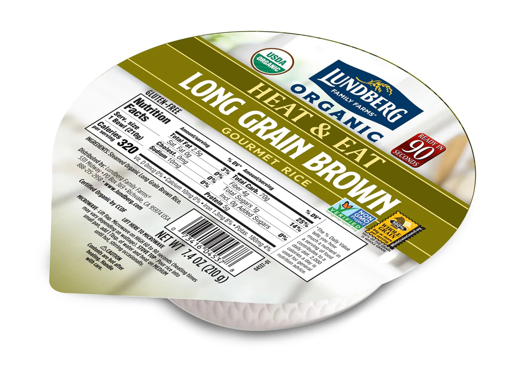 Lundberg Organic Heat & Eat Long Grain Brown Rice Bowl -- 7.4 oz