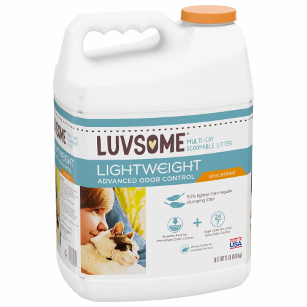 Luvsome Lightweight Unscented Multi-Cat Scoopable Cat Litter -- 9 lbs