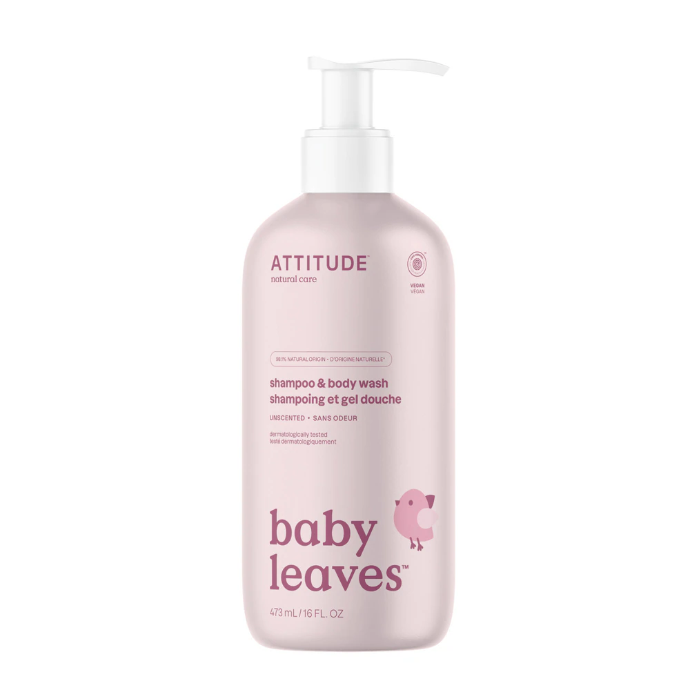 Attitude Baby Leaves Shampoo & Body Wash Unscented -- 16 fl oz