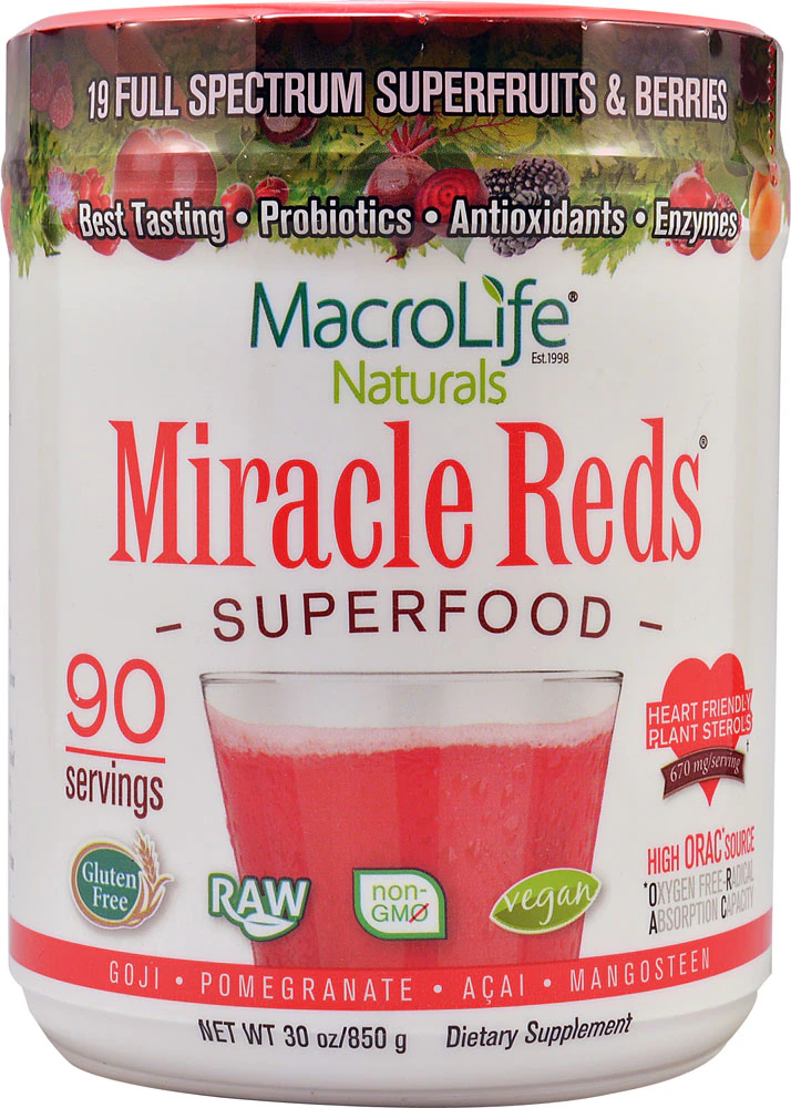 Macro Life Naturals Miracle Reds Superfood Berry -- 30 oz