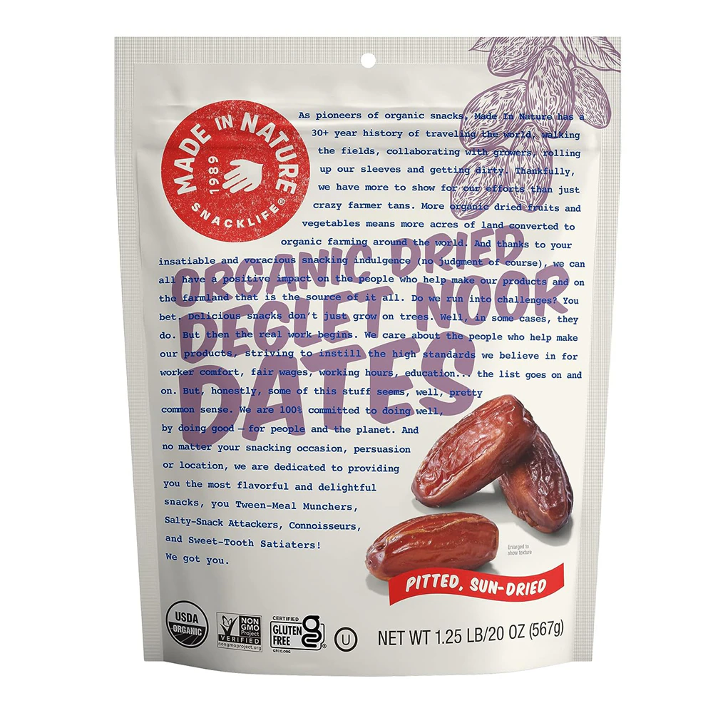 Made In Nature Organic Dried Deglet Noor Dates -- 20 oz