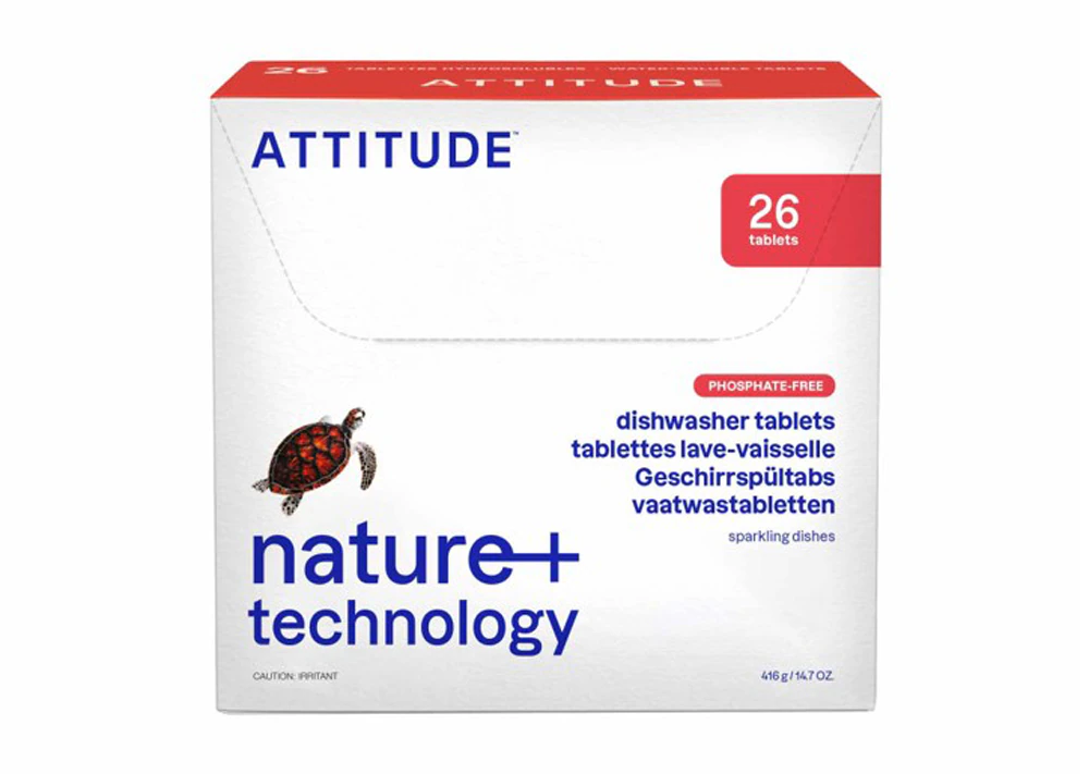 Attitude Dishwasher Tablets Phosphate-Free Unscented -- 26 Tablets