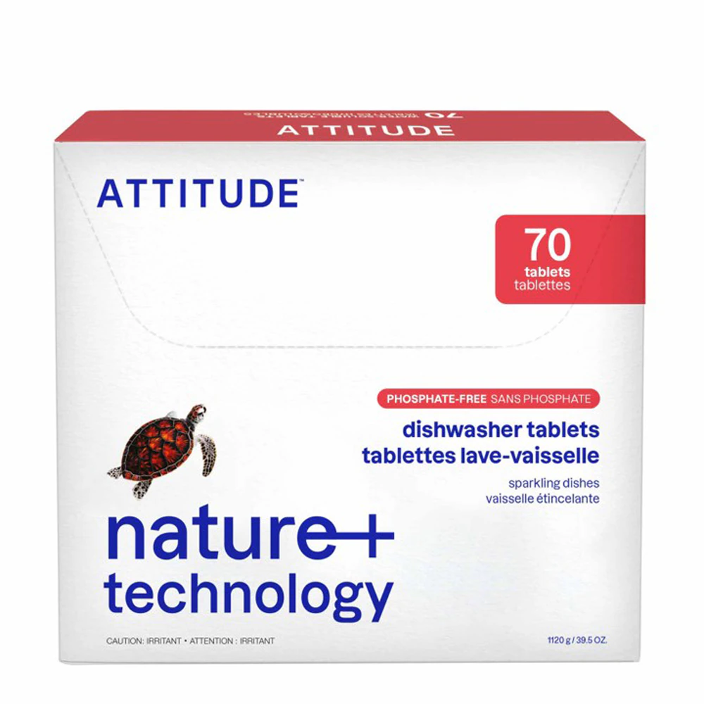 Attitude Dishwasher Tablets Phosphate-Free Unscented -- 70 Tablets