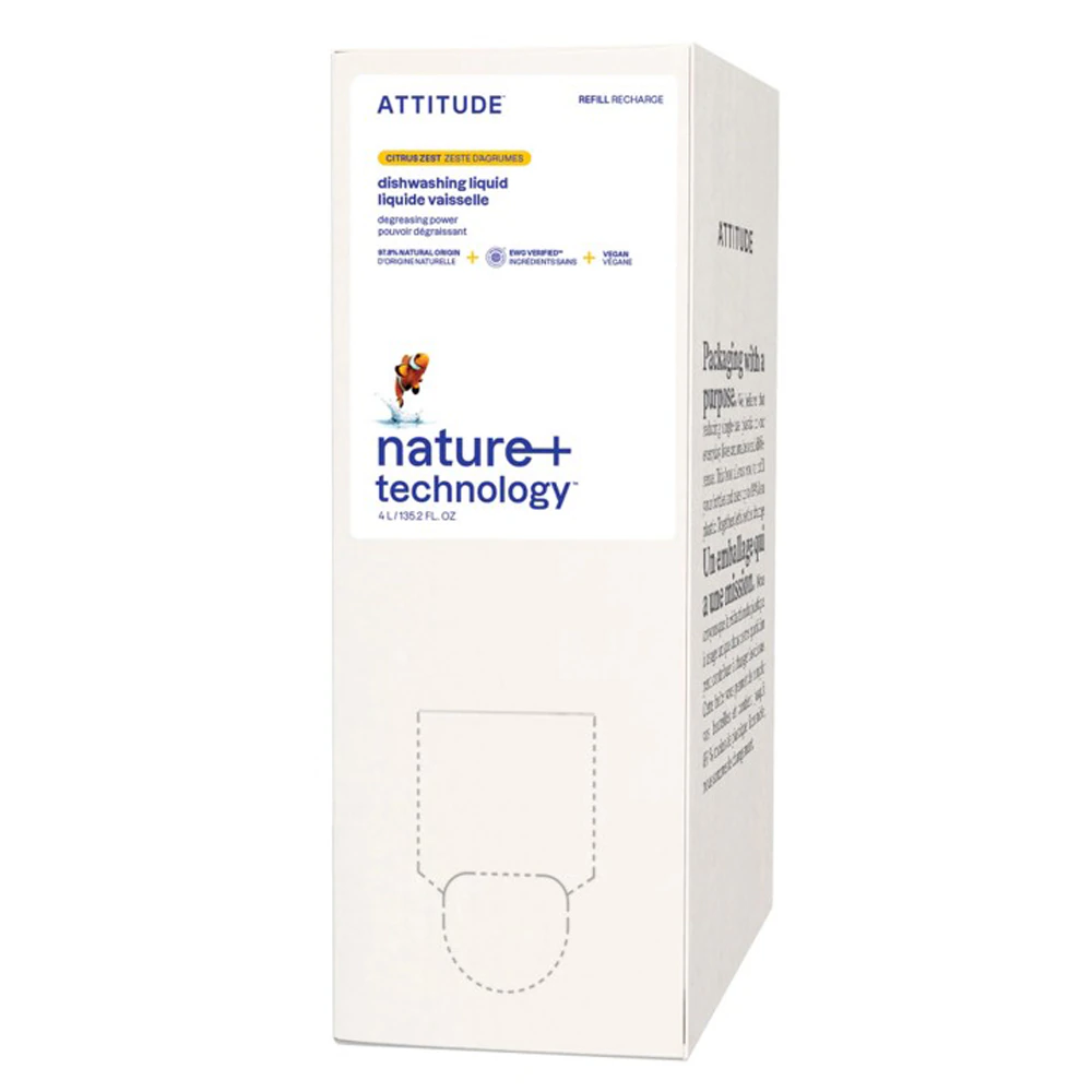 Attitude Dishwashing Liquid Eco Refill - Citrus Zest -- 135.26 fl oz