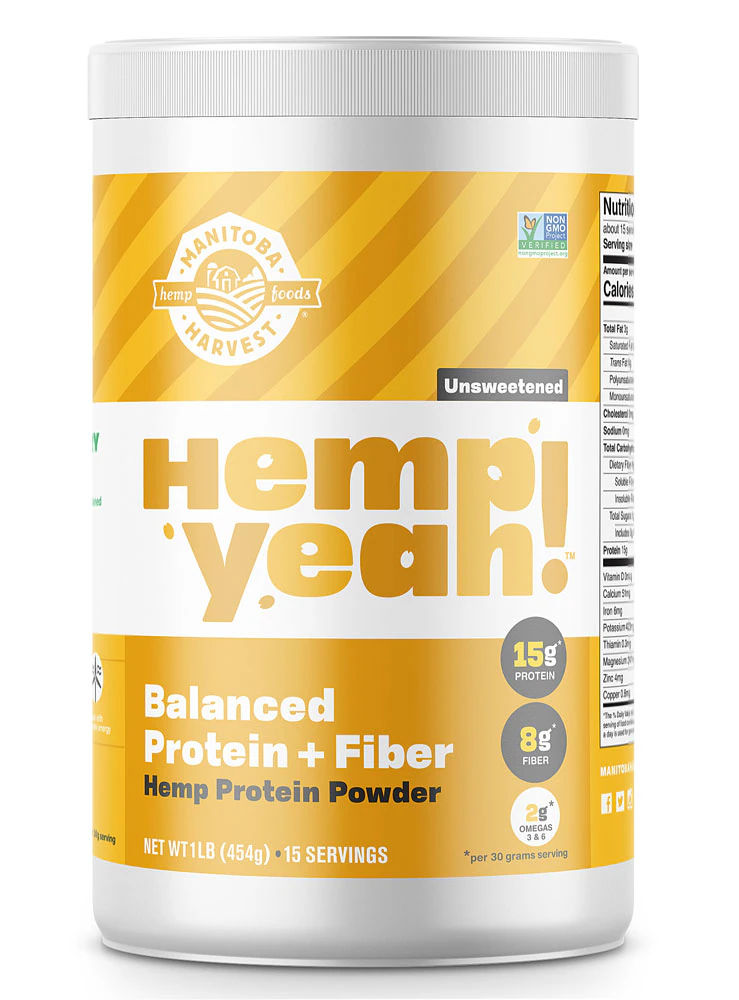 Manitoba Harvest Hemp Yeah! Balanced Protein + Fiber Hemp Protein Powder -- 1 lb