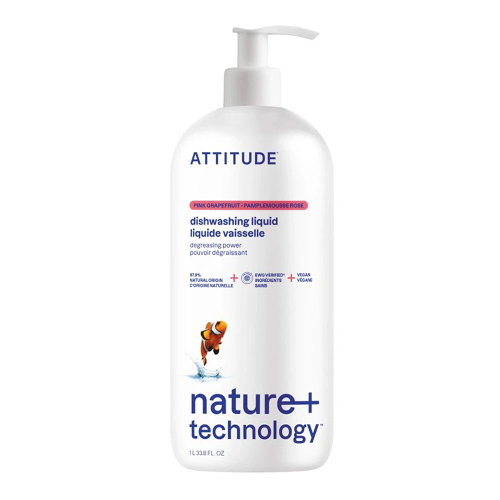 Attitude Dishwashing Liquid - Pink Grapefruit -- 33.8 fl oz