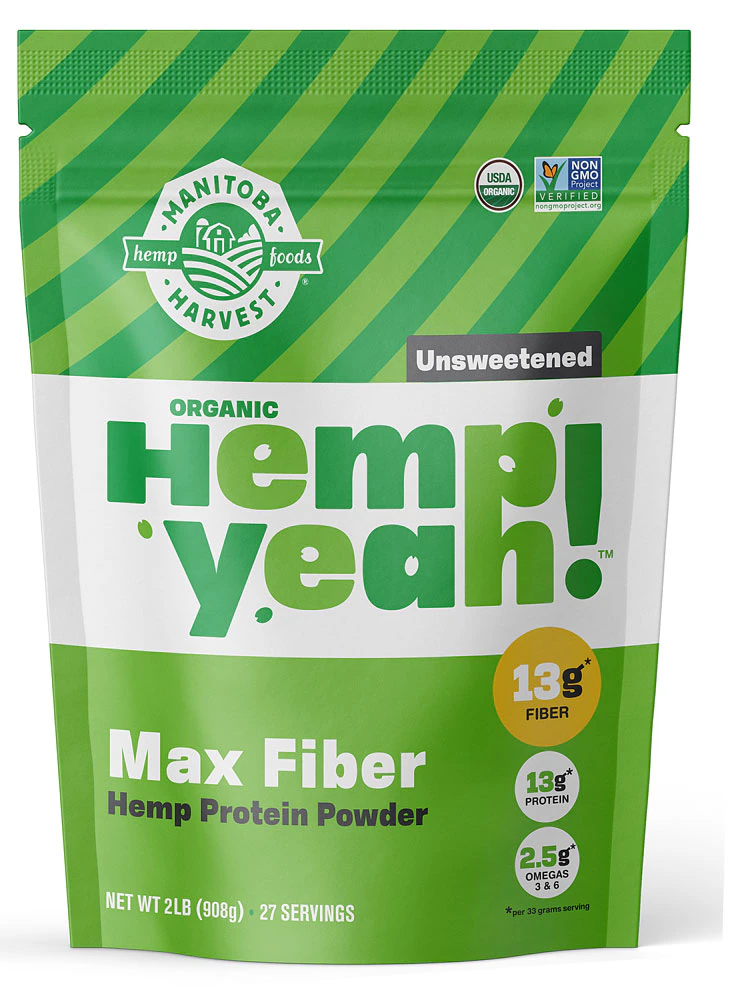 Manitoba Harvest Organic Hemp Yeah! Max Fiber Unsweetened Hemp Protein Powder -- 2 lbs