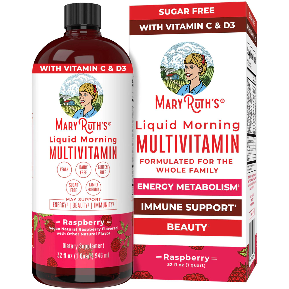 MaryRuth's Liquid Morning Multivitamin Raspberry -- 32 fl oz