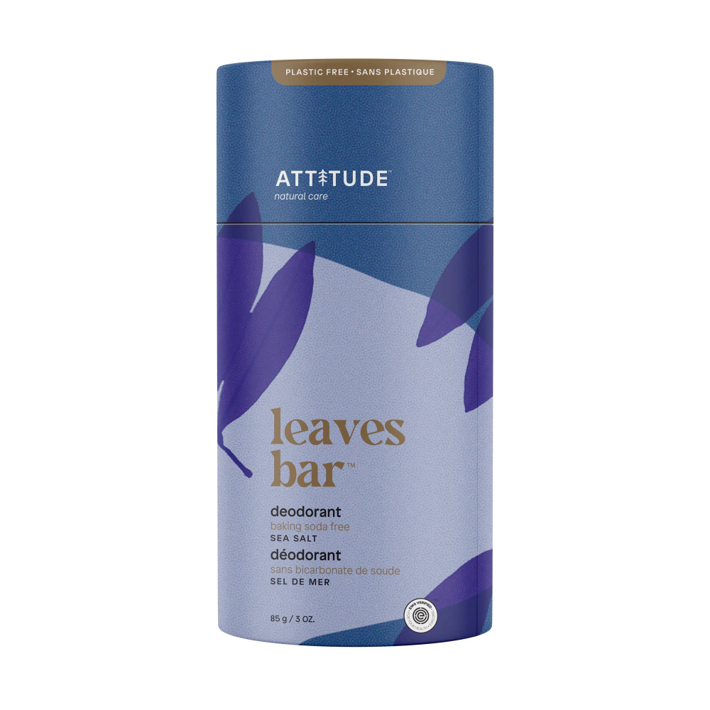 Attitude Leaves Bar Deodorant Plastic Free Sea Salt -- 3 oz