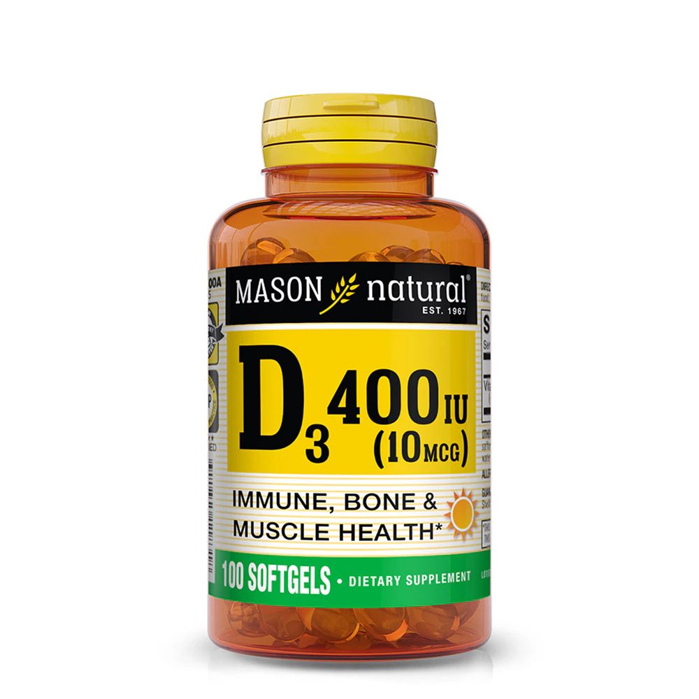 Mason Natural D3 -- 400 IU (10 mcg) - 100 Softgels