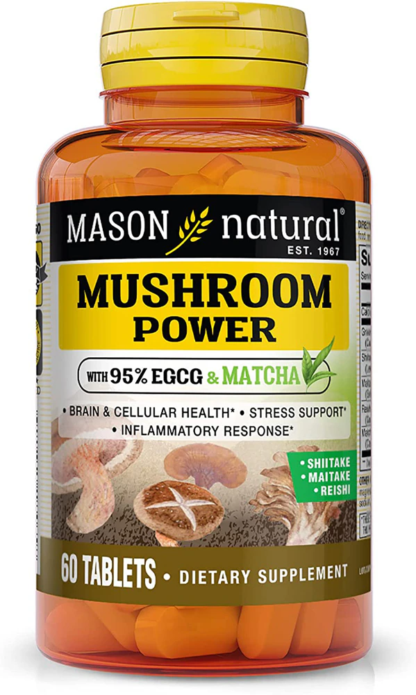 Mason Natural Mushroom Power With 95% EGCG & Matcha -- 60 Tablets