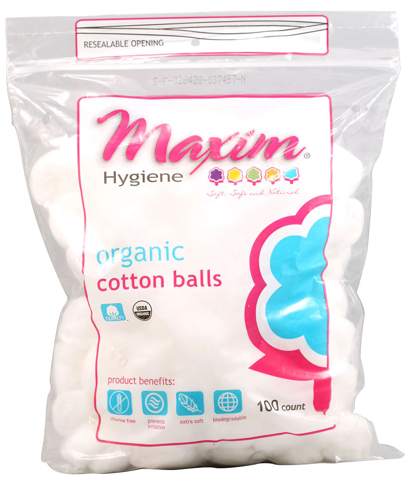 Maxim Organic Cotton Balls -- 100 Balls