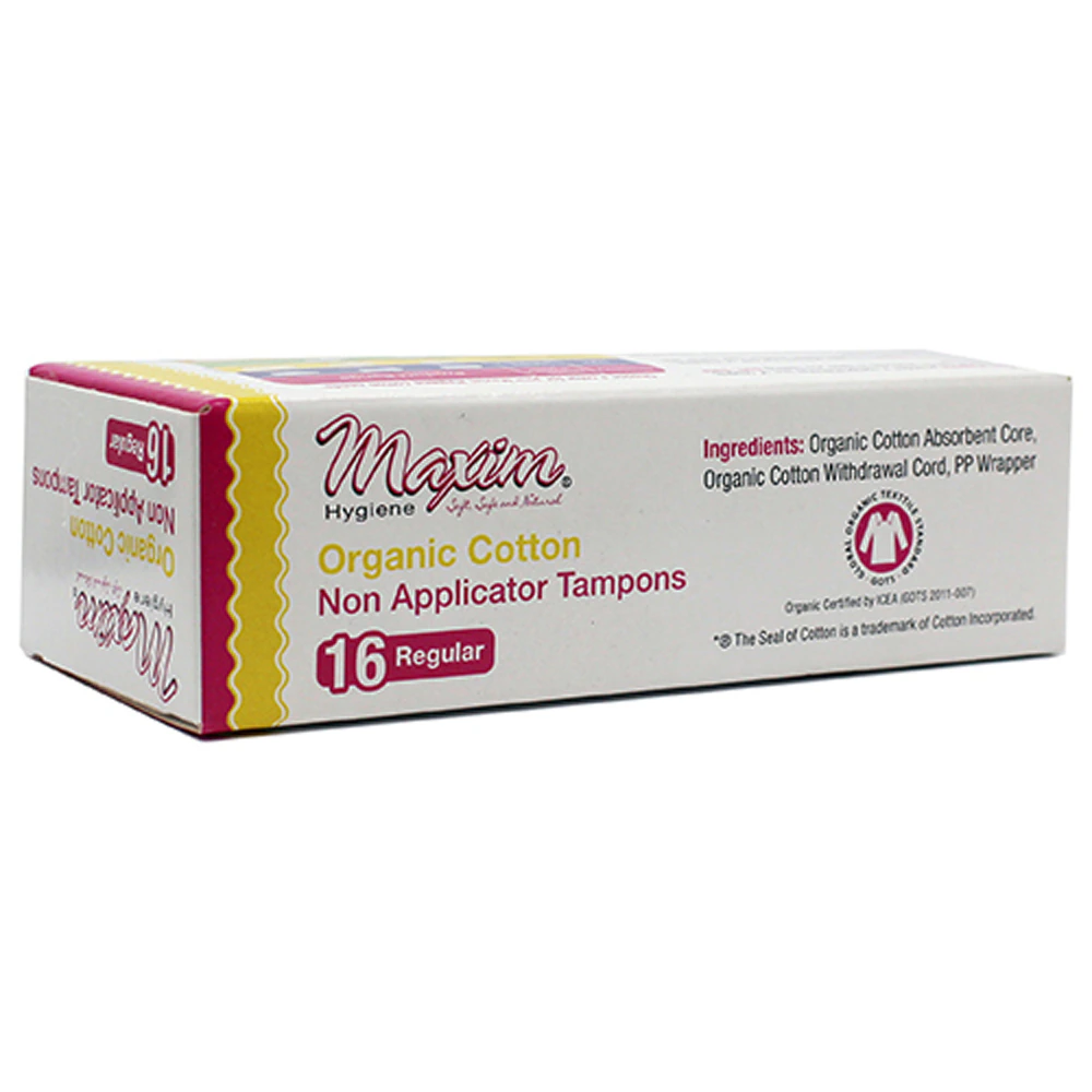 Maxim Organic Cotton Tampons Non Applicator - Regular -- 16 Tampons