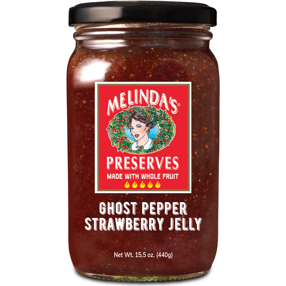 Melinda's Vegan Non-GMO Whole Fruit Preserves Ghost Pepper Strawberry -- 15.5 oz