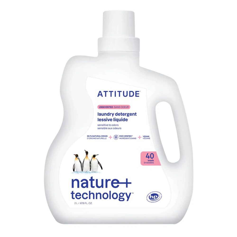 Attitude Liquid Laundry Detergent 40 Loads Unscented -- 67.6 fl oz