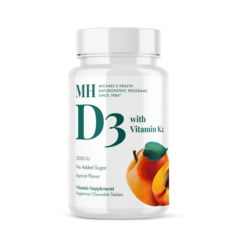 Michael's Naturopathic Programs Vitamin D3 with Vitamin K2 -- 5000 IU - 90 Vegetarian Chewable Tablets