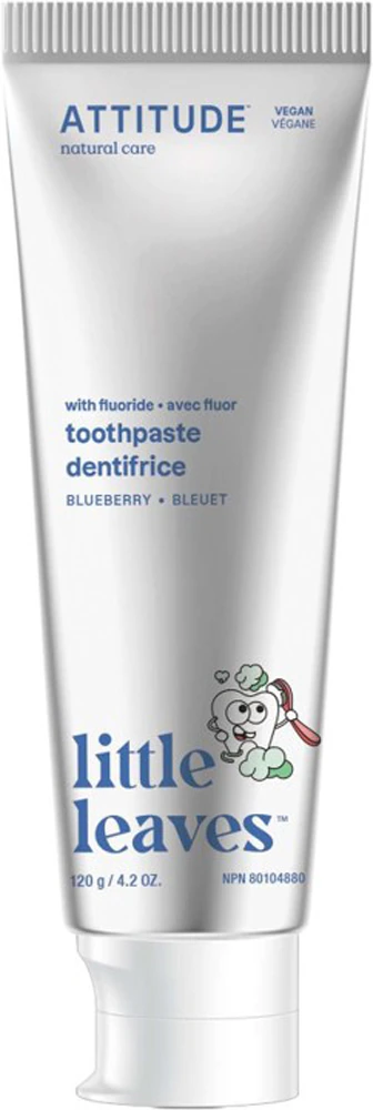 Attitude Little Leaves Kids Toothpaste Fluoride Blueberry -- 4.05 oz