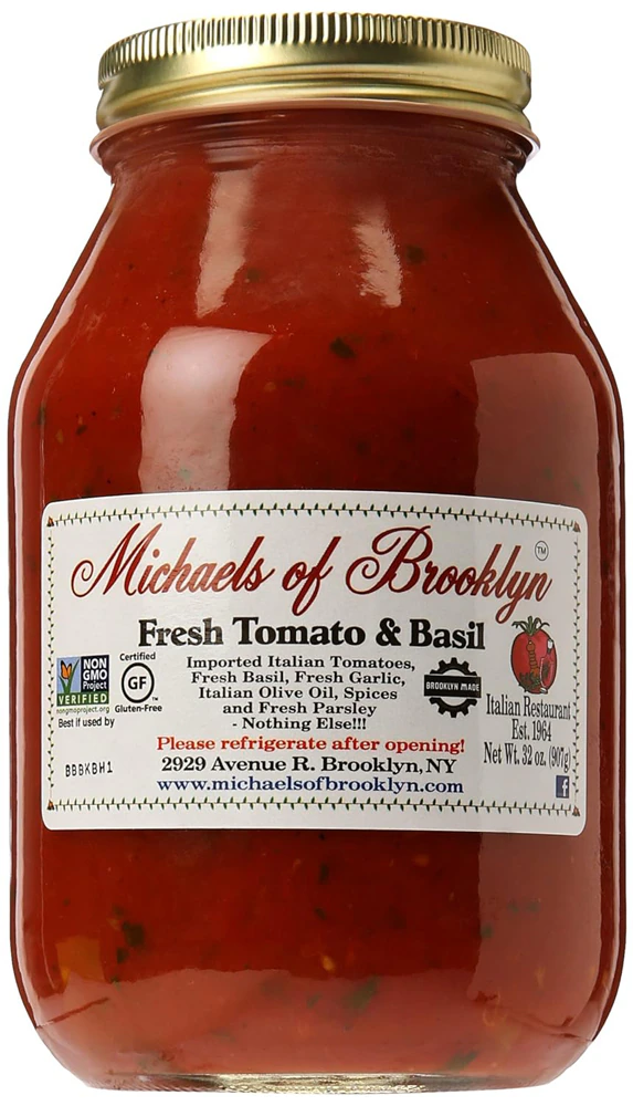 Michaels of Brooklyn Gluten Free Sauce Fresh Tomato & Basil -- 32 oz