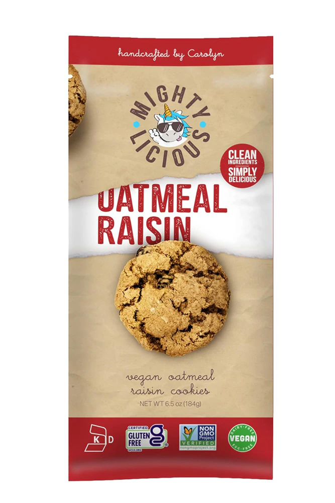 Mightylicious Cookies Vegan Gluten Free Oatmeal Raisin -- 6.5 oz