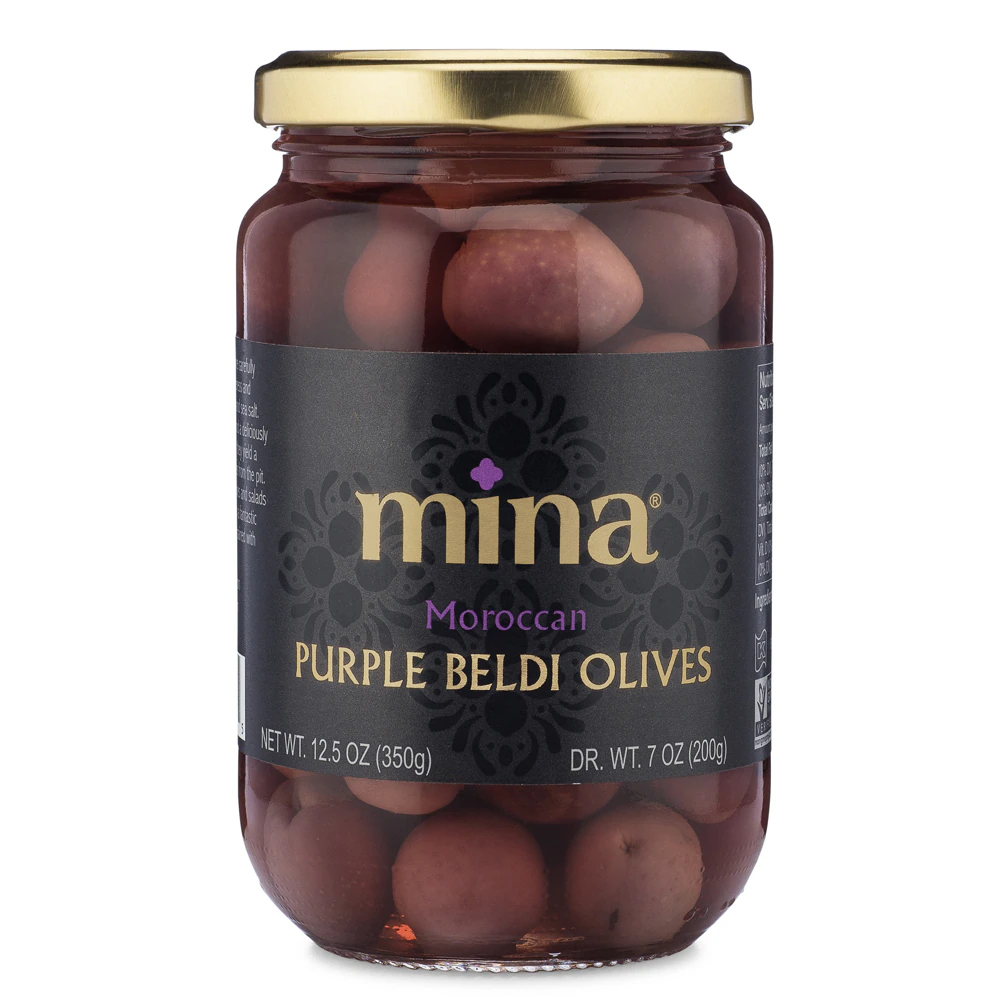 Mina Moroccan Purple Beldi Olives Jar -- 12.5 oz