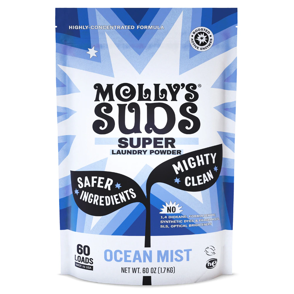 Molly's Suds Super Laundry Powder Concentrated 60 Loads Ocean Mist -- 60 oz
